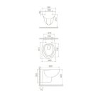 CeraStyle LILA fali WC - VORTEX örvény öblítéses - mély öblítés