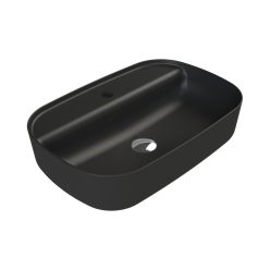   CeraStyle AQUA - PULTRA ültethető - Top Counter - porcelán mosdó - MATT FEKETE - 60 x 40 cm