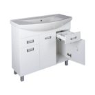 Viva SZQUARE 100 lábon álló fürdőszobabútor Sanovit ZENON 6095 porcelán mosdóval 97 x 51 cm