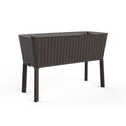   Splendor megemelt műanyag kerti virágláda 120l fonott rattan