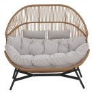 HOLAND rattan dupla kosárfotel bézs