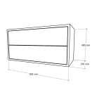 Boxie 2 fiókos fali szekrény 40x80x37 cm sárga